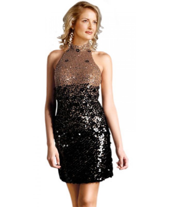 Glittering short cocktail dress