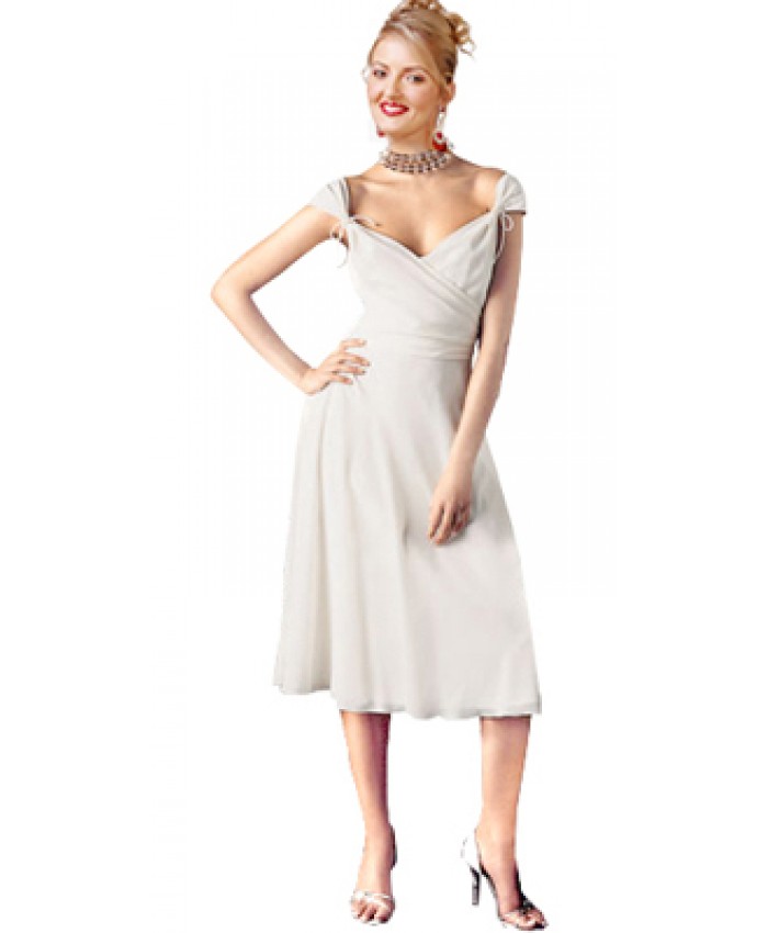 Wide-open neckline daytime dress