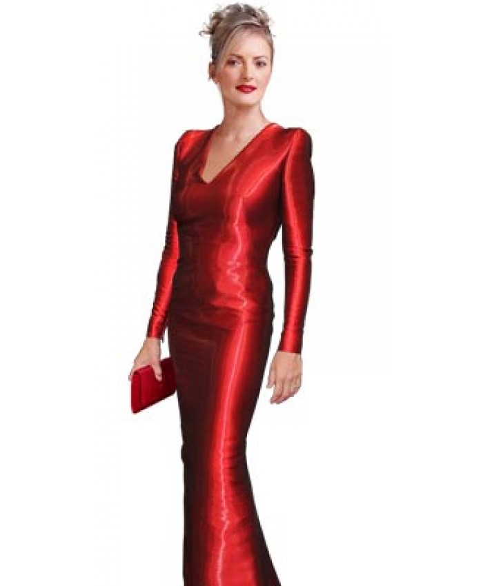 Penelope Cruz Inspired Long Red Carpet Dress