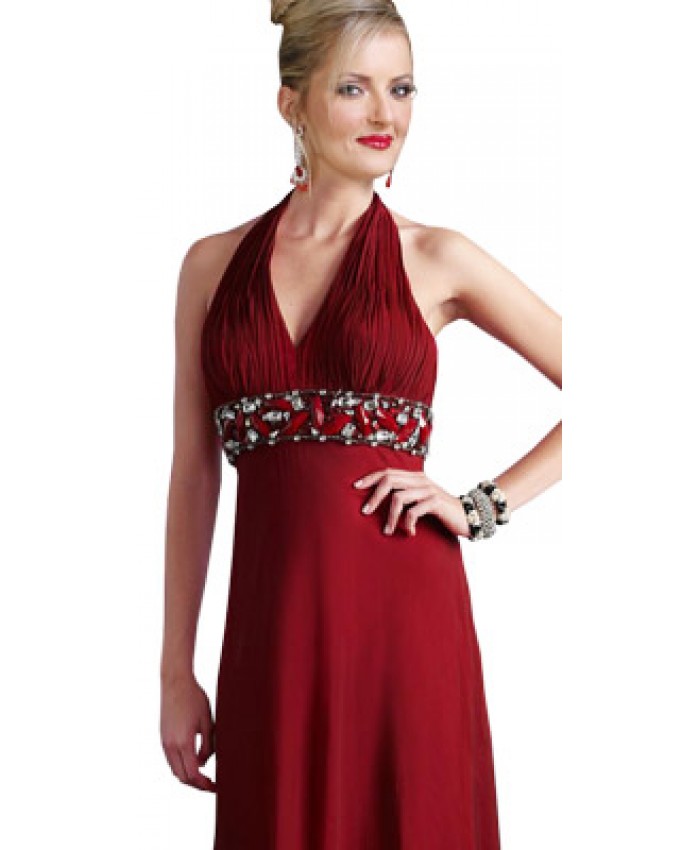 Haute Halter Floor Length Dress